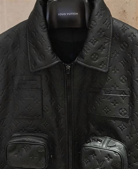 black leather lv jacket|black Lv jacket roblox.